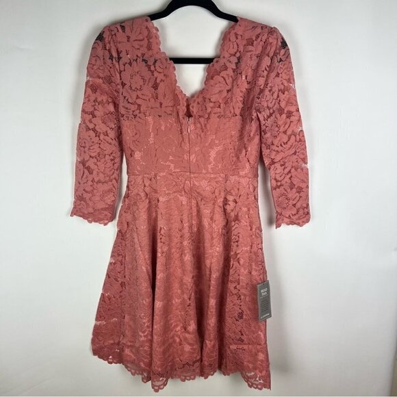 NWT-Le Chateau, Women’s Formal Scallop Lace Fit & Flare Mini Dress-Peach. Size:S - Picture 14 of 15